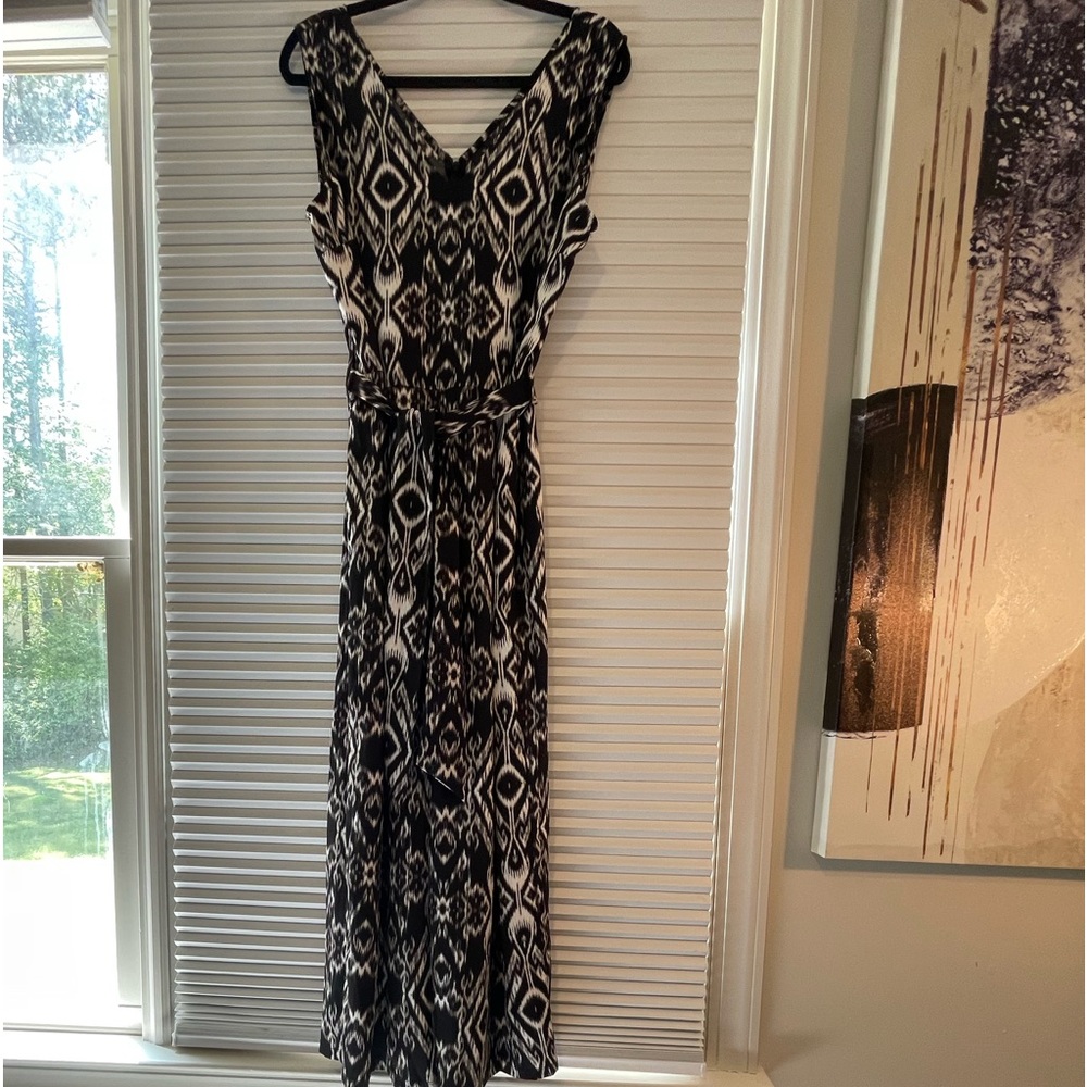 Worthington Brand Jumpsuit Size 16 New WithTags,Black & White,w/ Belt,Sleeveless